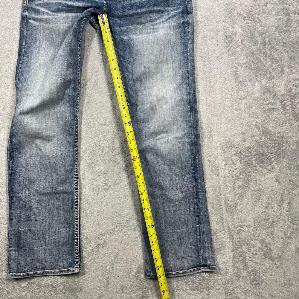 BKE Jake Jeans Mens 29(28)x32(30) Blue Straight Leg Whiskered Denim - Picture 3 of 8